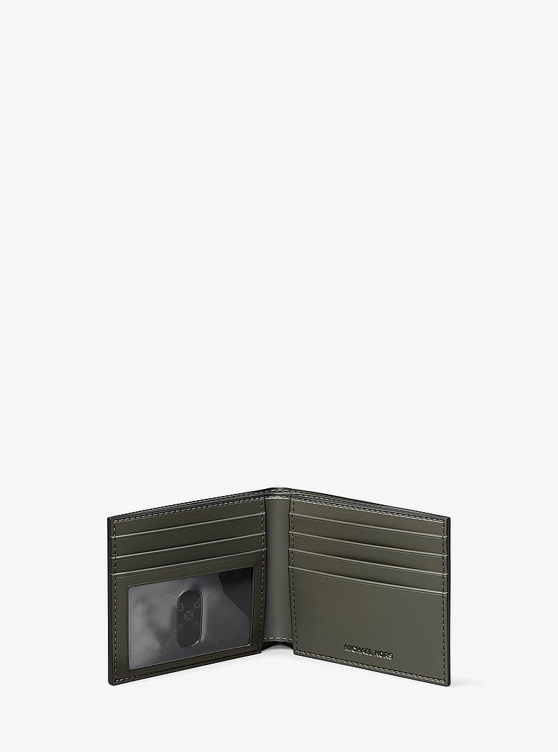 Hudson Pebbled Leather Billfold Wallet in IVY | Michael Kors