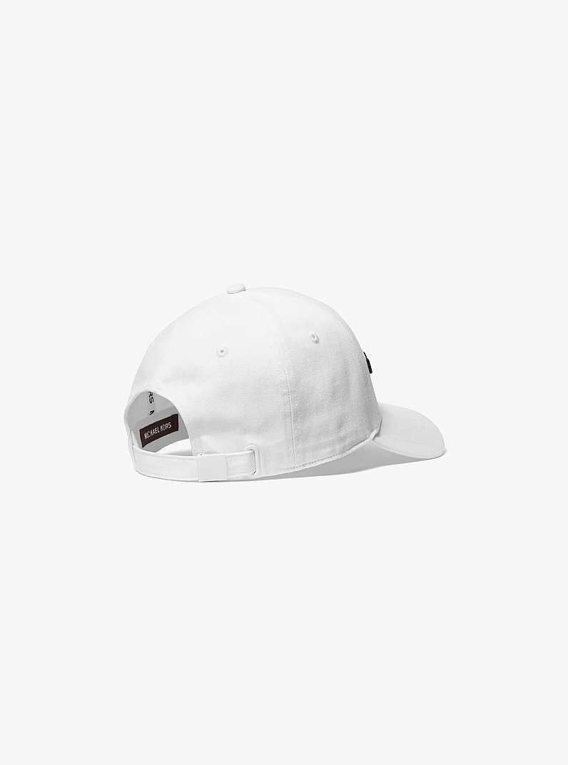 Logo Cotton Baseball Hat in WHITE | Michael Kors