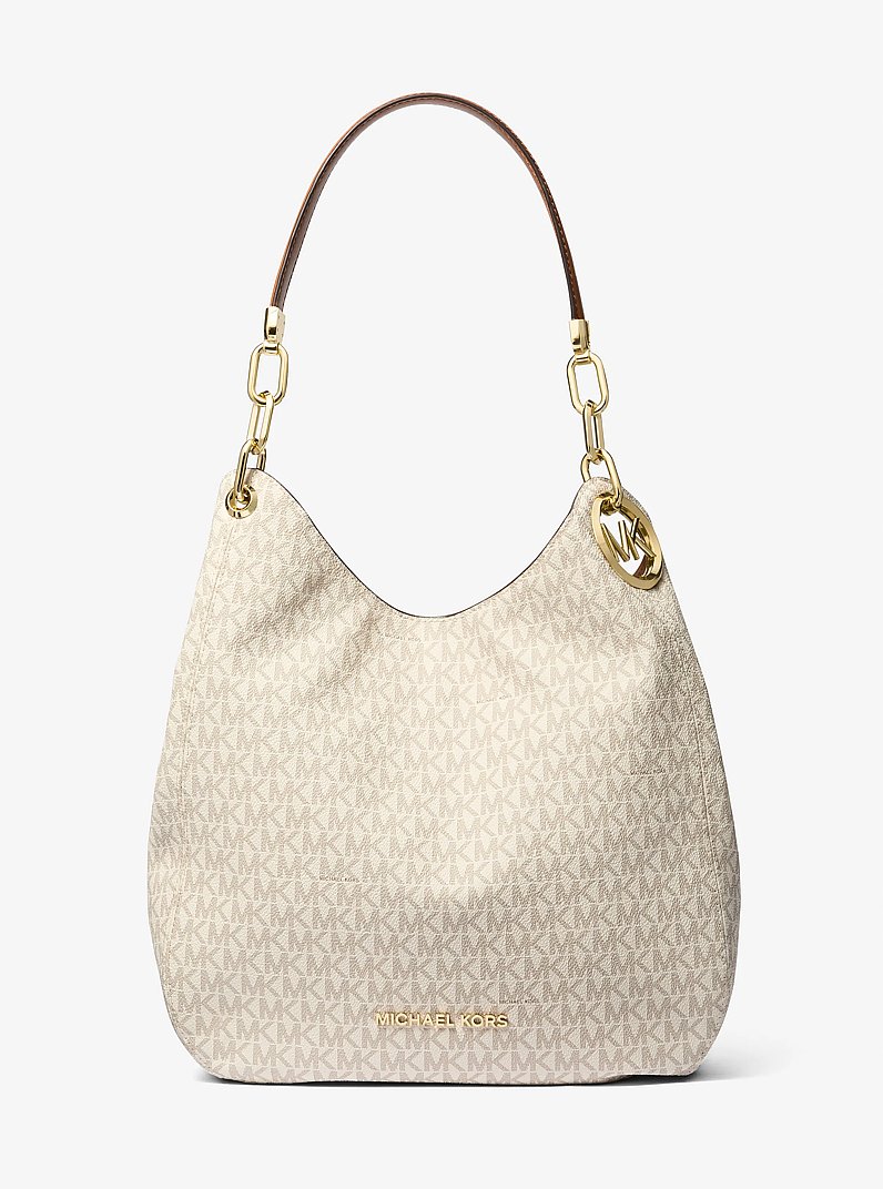 Bolso de hombro Lillie grande con logotipo in VAINILLA/BELLOTA | Michael Kors