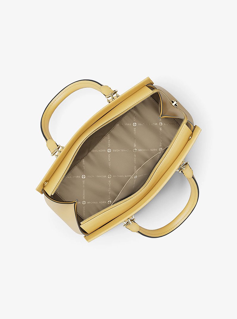 Marilyn Medium Saffiano Leather Satchel in HONEY | Michael Kors