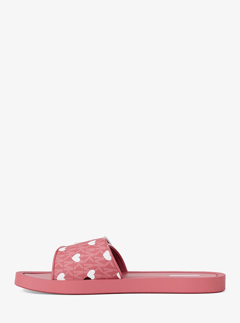 Palmer Printed Signature Logo Slide Sandal in HIBISCUS | Michael Kors