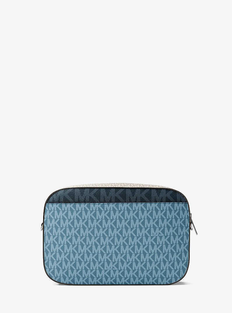 Jet Set Large Signature Logo Crossbody Bag in DENIM MULTI | Michael Kors