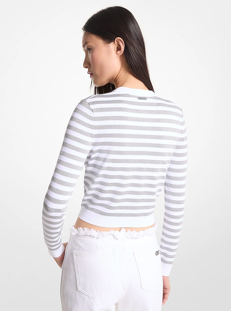 C&aacute;rdigan de punto con rayas metalizadas