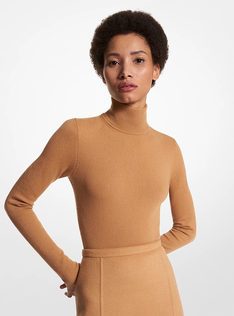 Body dolcevita in cashmere stretch in CAMMELLO | Michael Kors