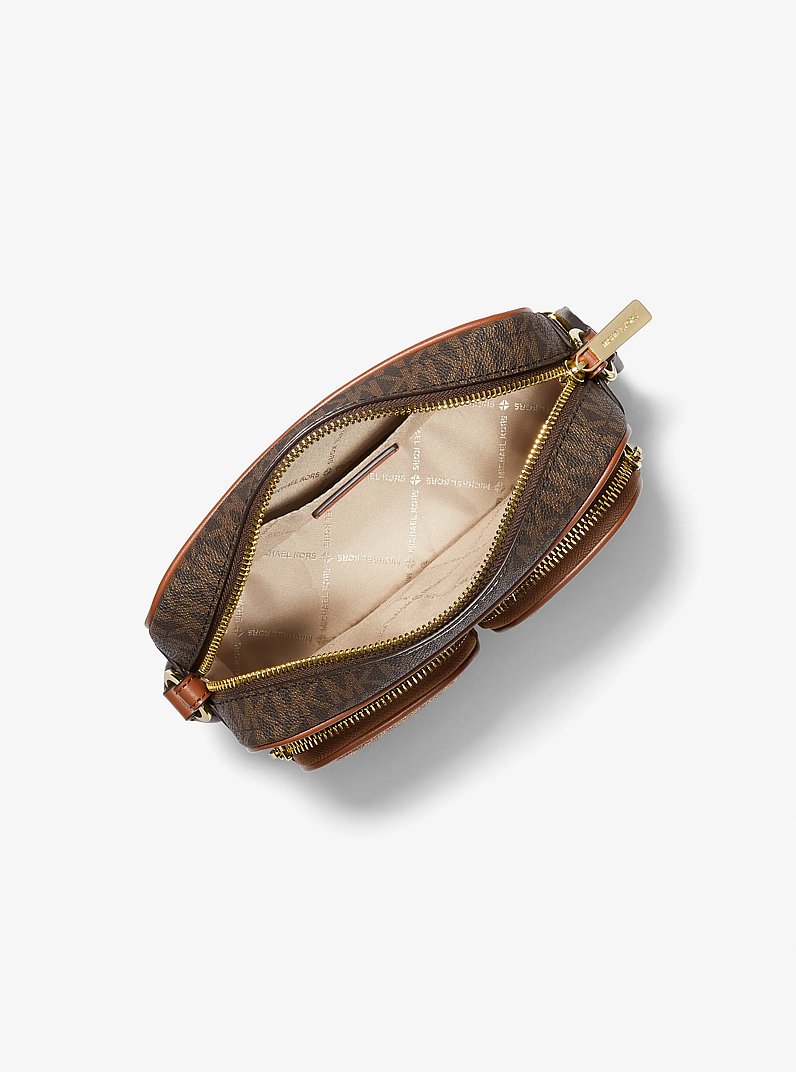 Jet Set Medium Signature Logo Crossbody Bag with Case for Apple Airpods Pro&reg; in BROWN | Michael Kors