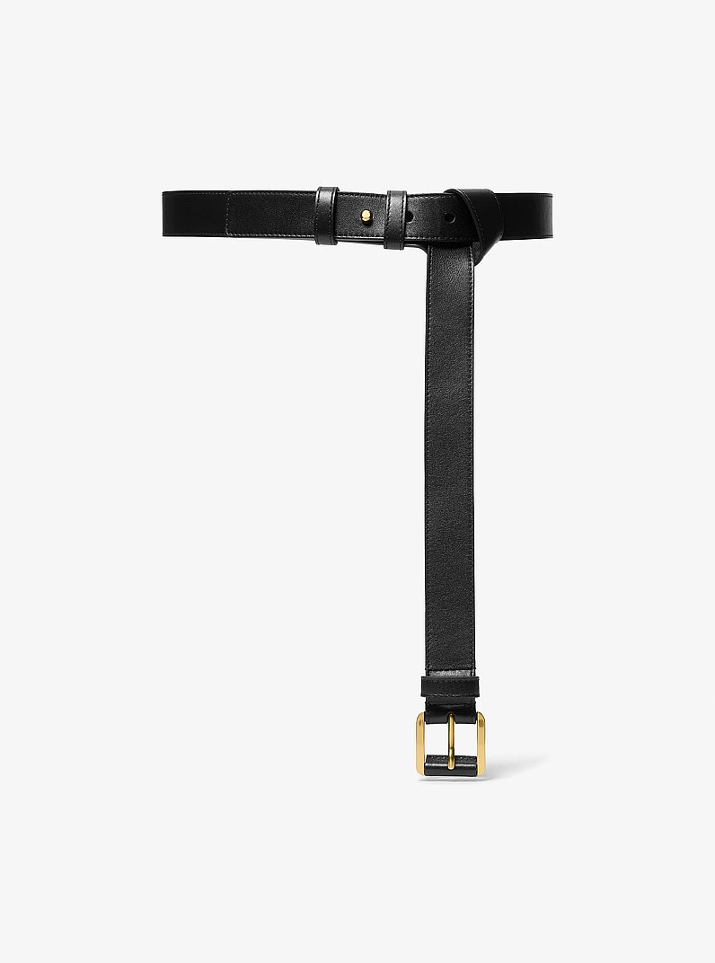 Kaitlin Leather Trouser Belt in NEGRO | Michael Kors