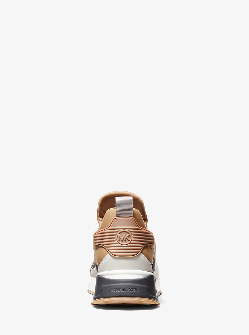 Theo Sport Mixed-Media Trainer in HUSK | Michael Kors