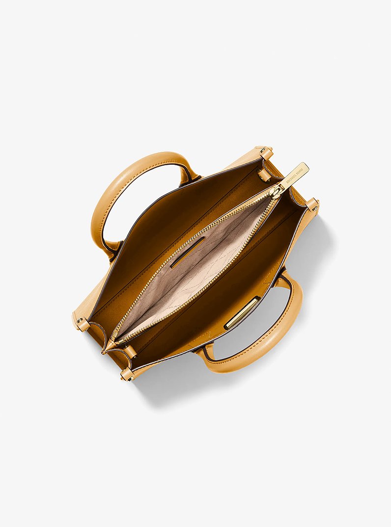 Borsa a tracolla convertibile Maple piccola in pelle Saffiano in CALENDULA | Michael Kors