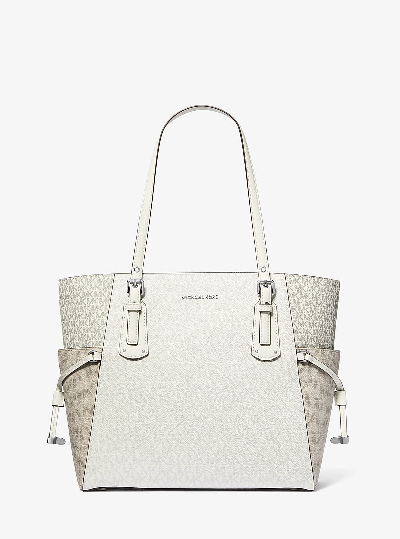 Voyager Small Color-Block Logo Tote Bag in OPT/ALLUM | Michael Kors