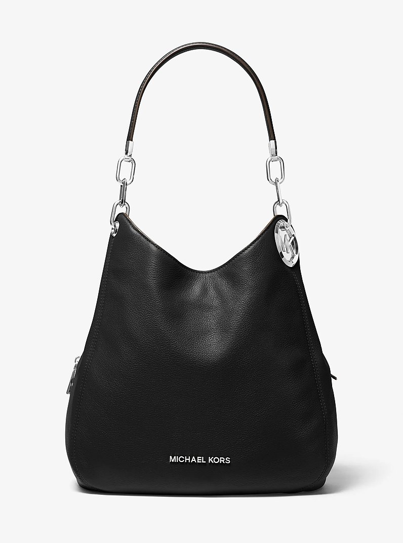 Grand sac port&eacute; &eacute;paule Lillie en cuir grain&eacute; in NOIR | Michael Kors