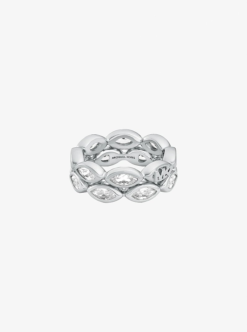 Marquise Cut Cubic Zirconia Tennis Ring in SILVER | Michael Kors