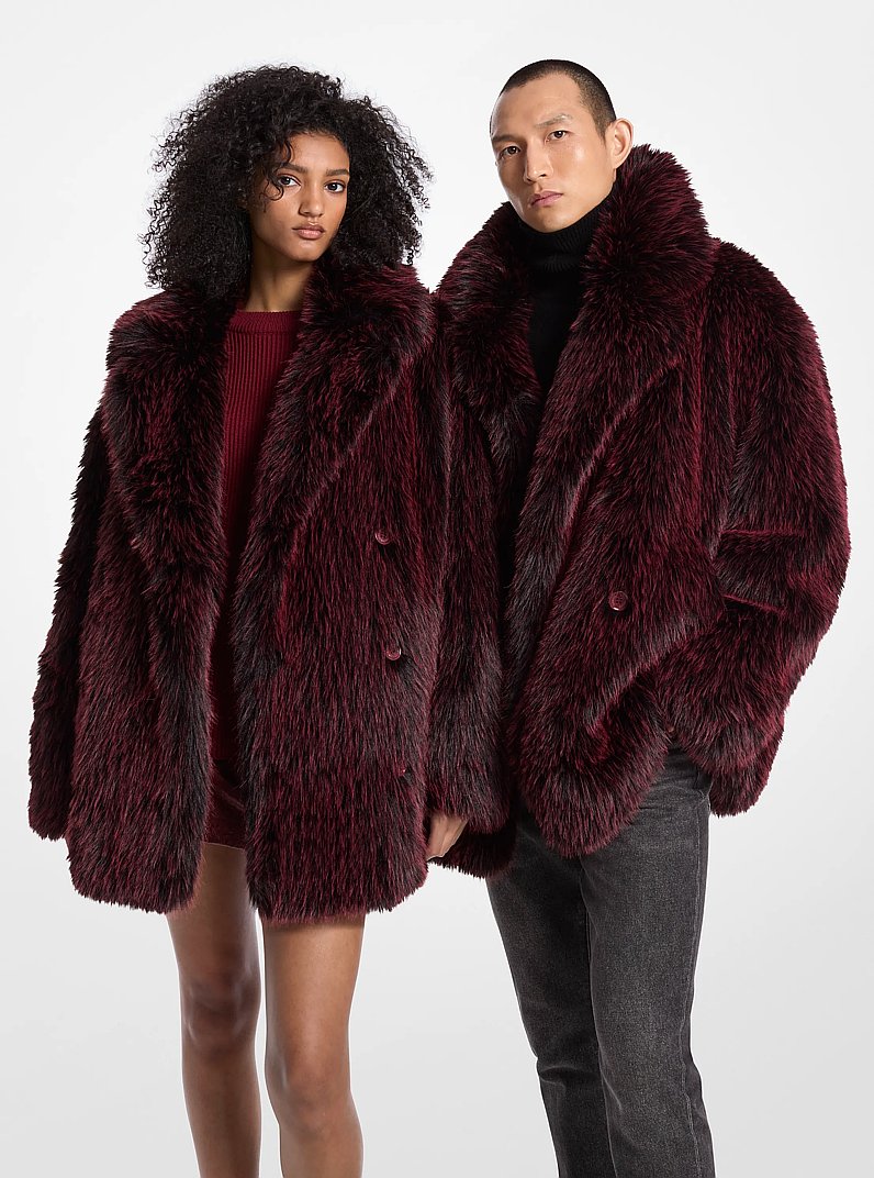 Faux Fur Peacoat in DARK BRANDY | Michael Kors