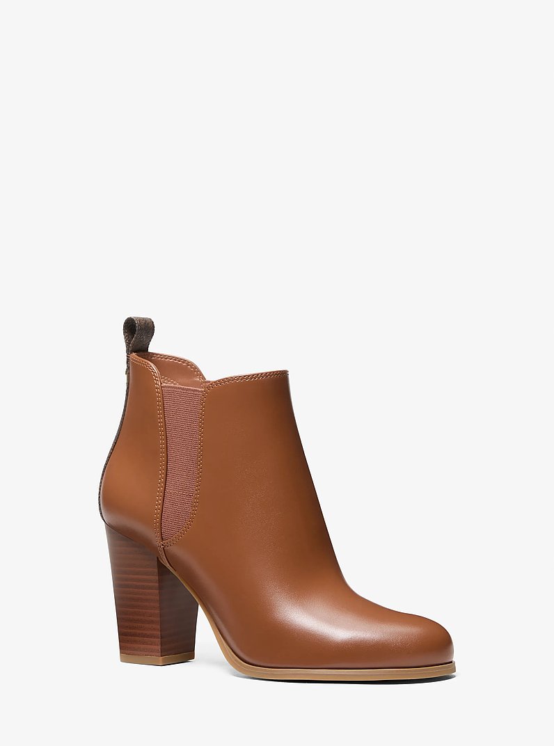Evaline Signature Logo Trim Boot in LUGGAGE | Michael Kors