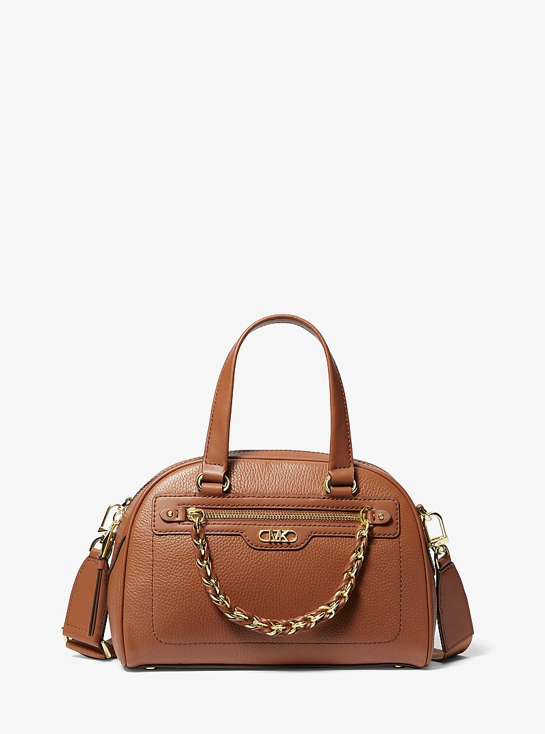 Bolso satchel Williamsburg peque&ntilde;o de piel granulada in LUGGAGE | Michael Kors