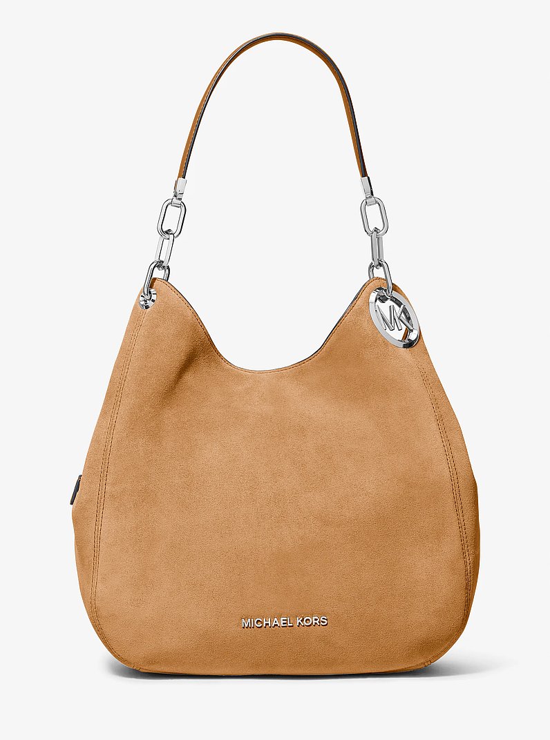 Schultertasche Lillie Large aus Wildleder in ERDNUSS | Michael Kors