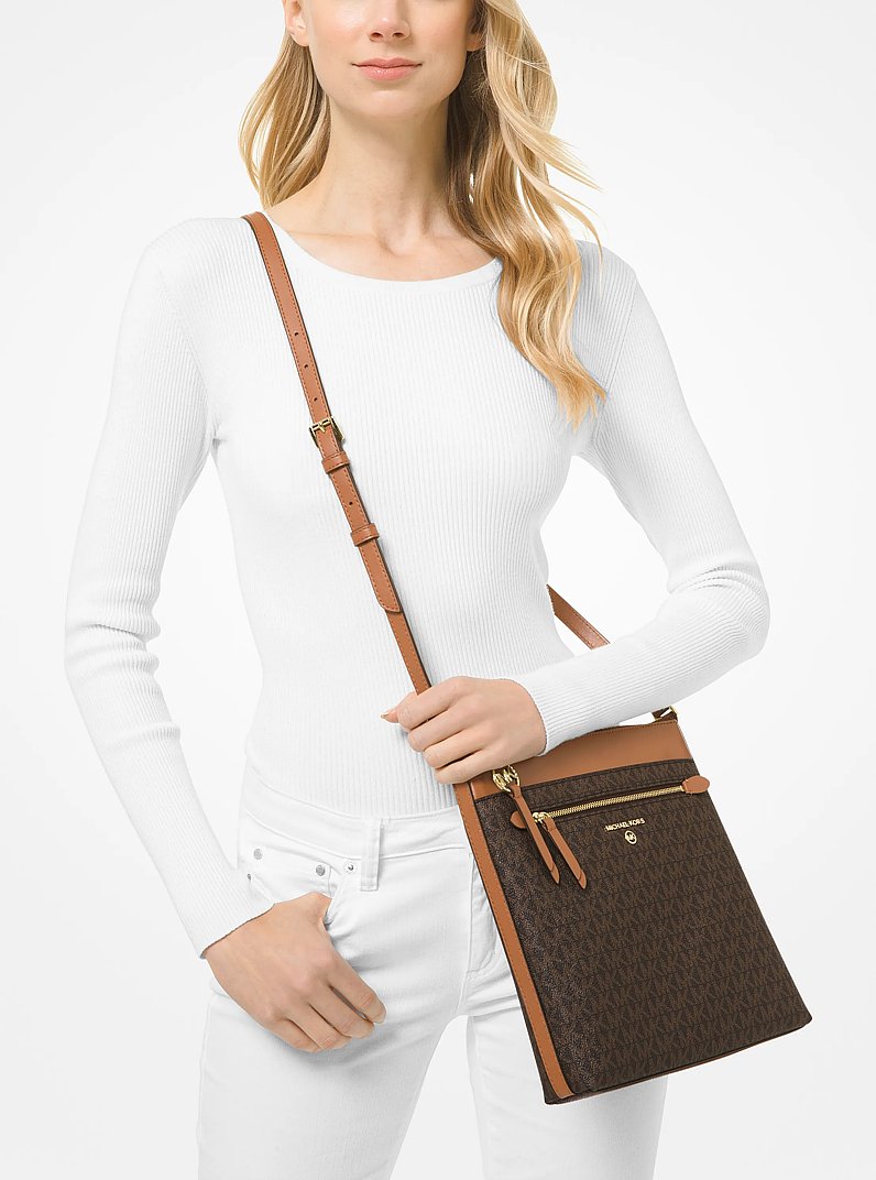 Jet Set Large Logo Crossbody Bag in BRN/ACORN | Michael Kors