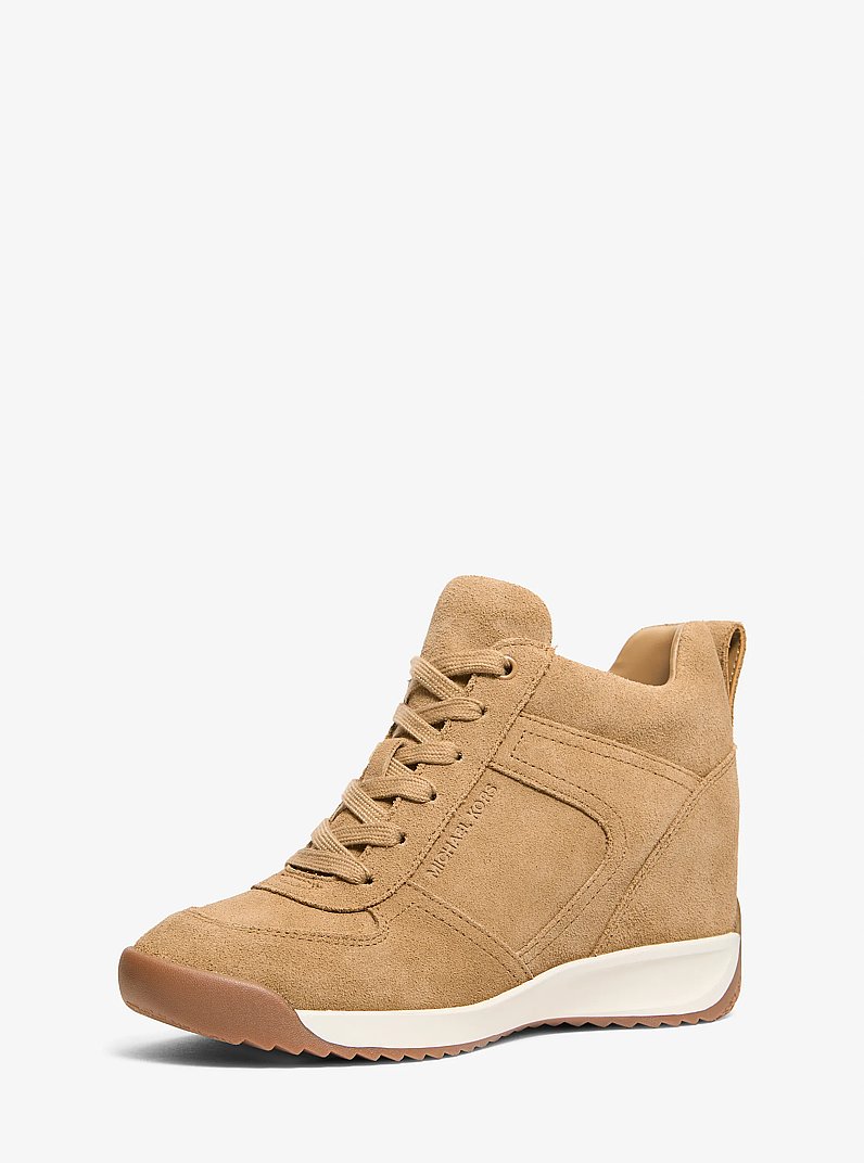 Espadrilles Nikko S2 en su&egrave;de &agrave; talon compens&eacute; in KAKI BR&Ucirc;L&Eacute; | Michael Kors