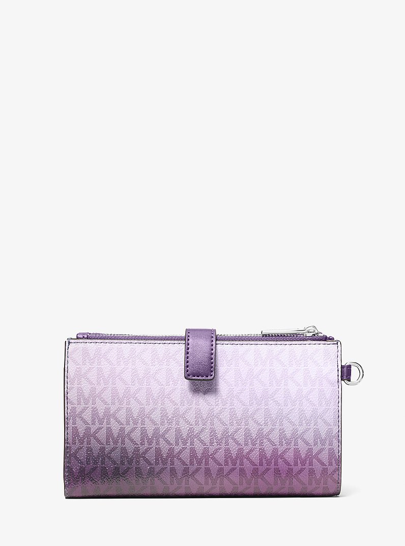Jet Set Large Ombré Signature Logo Wristlet in DARK PURPLE ML