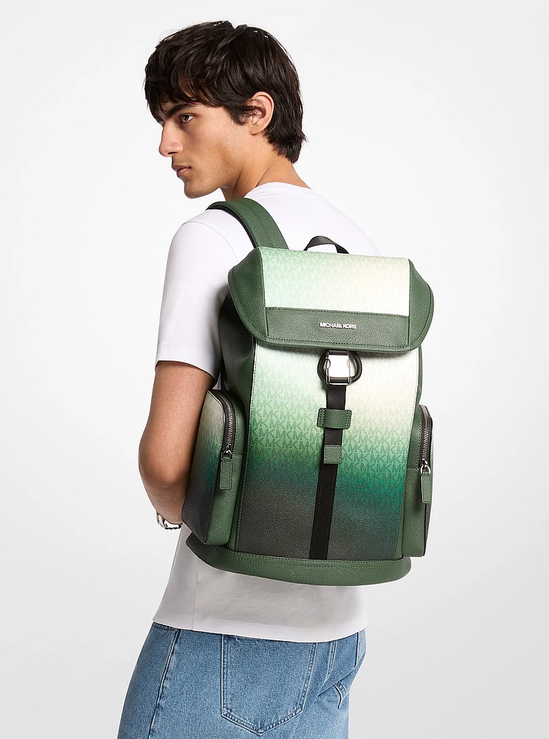 Cooper Medium Ombr&eacute; Signature Logo City Backpack in MOSS MULTI | Michael Kors