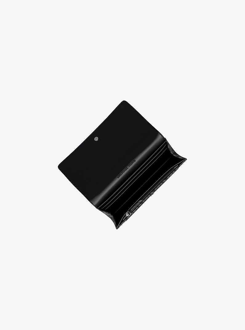 Portefeuille Jet Set 2 en 1 de taille moyenne &agrave; logo Signature in NOIR | Michael Kors