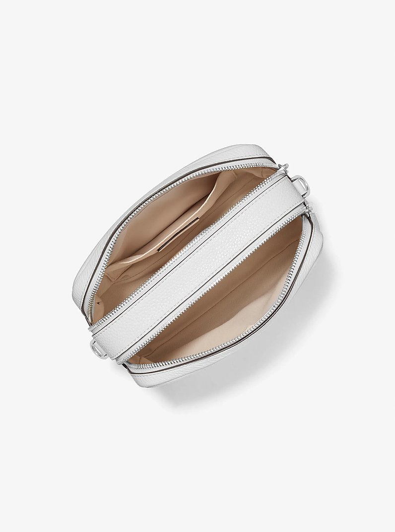 Bryant Medium Pebbled Leather Camera Crossbody Bag in OPTIC WHITE | Michael Kors