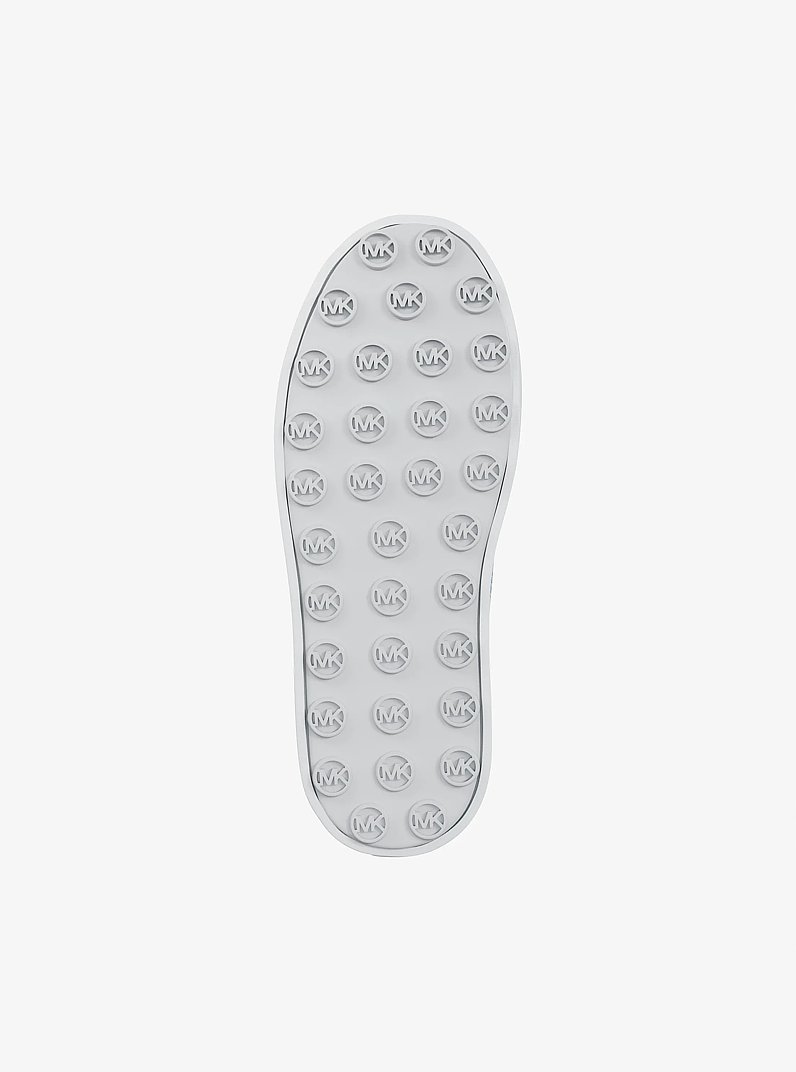 Romey Embellished Mixed-Media Sneaker in BRIGHT WHT | Michael Kors