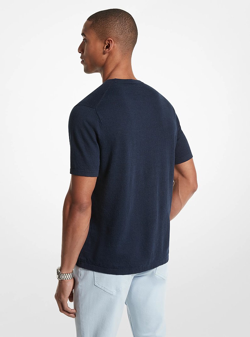 Linen Blend T-Shirt in MIDNIGHT | Michael Kors