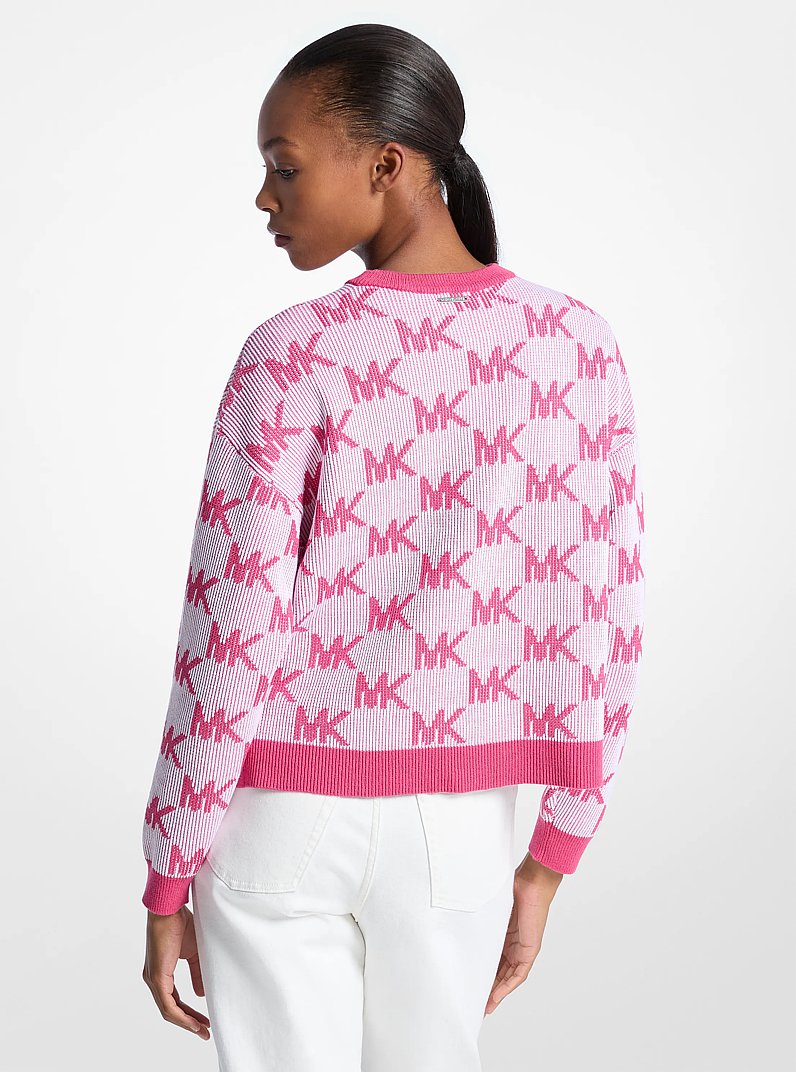 Logo Jacquard Knit Sweater in HIBISCUS | Michael Kors