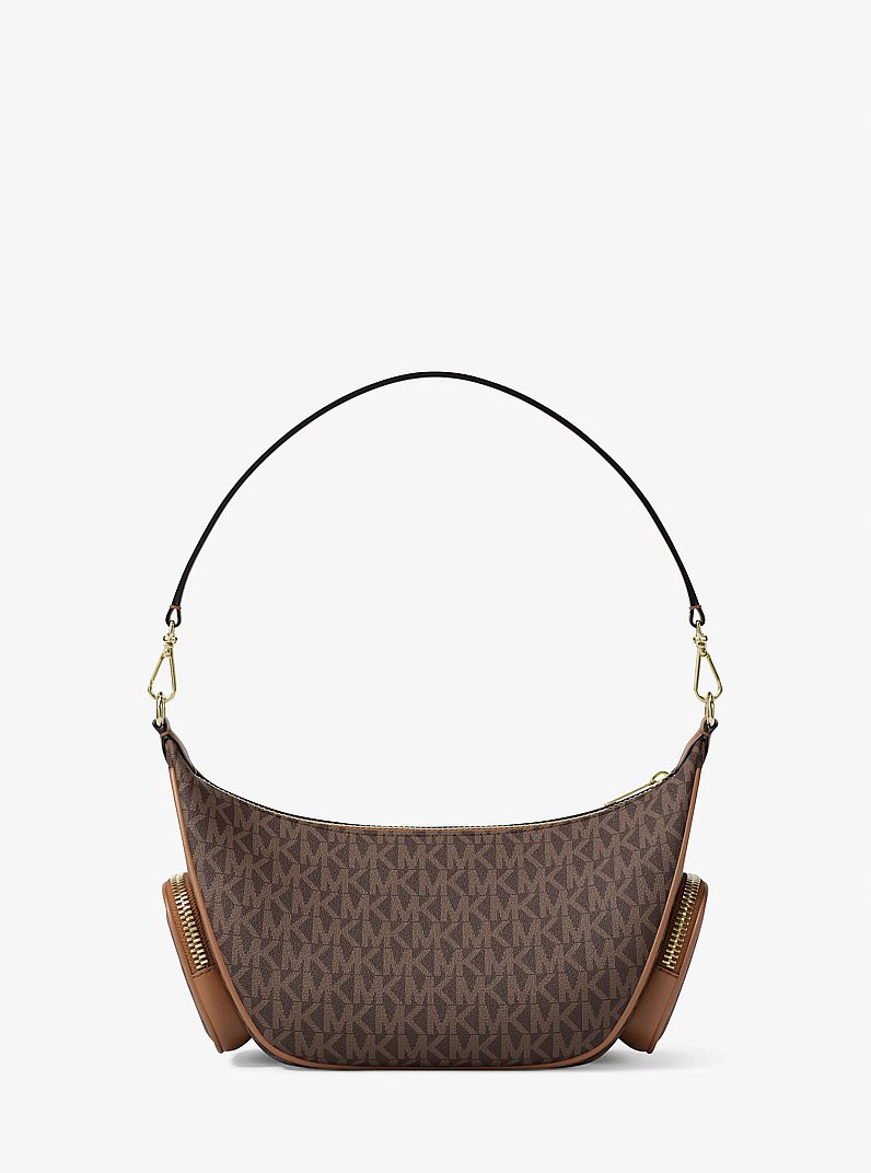 Merritt Small Signature Logo Convertible Shoulder Bag in BROWN | Michael Kors