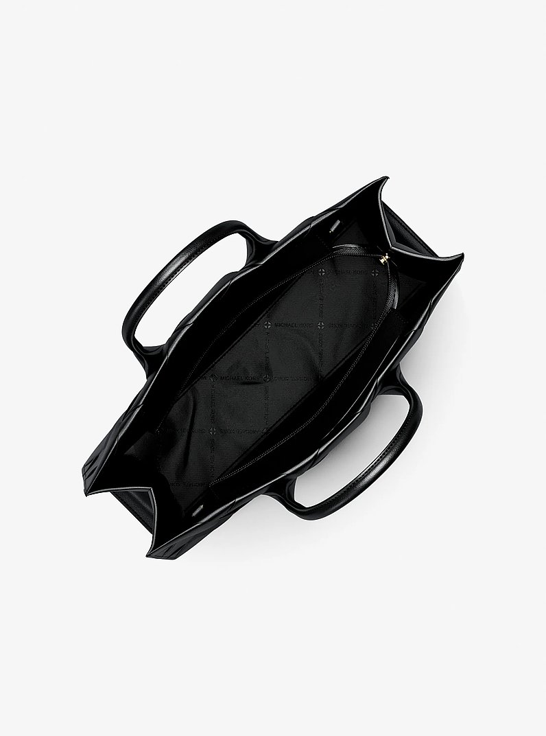 Gewebte Henkeltasche Mirella Medium in SCHWARZ | Michael Kors