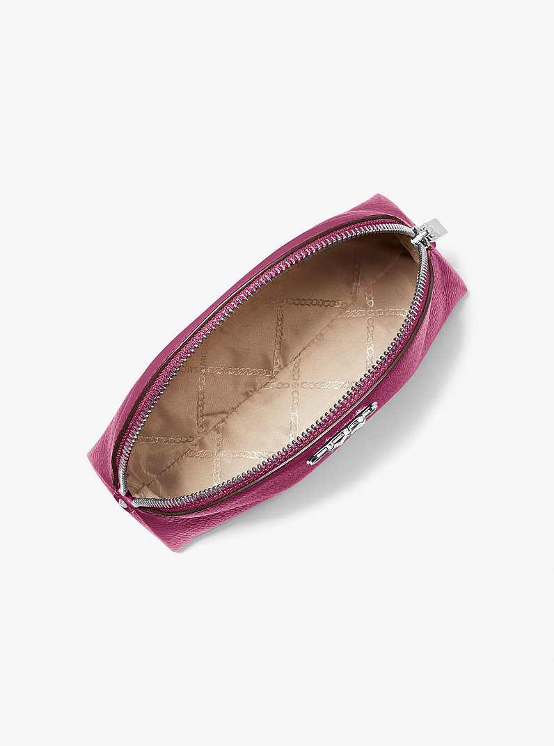 Empire Large Pebbled Leather Travel Pouch in DEEP FUCHSIA | Michael Kors