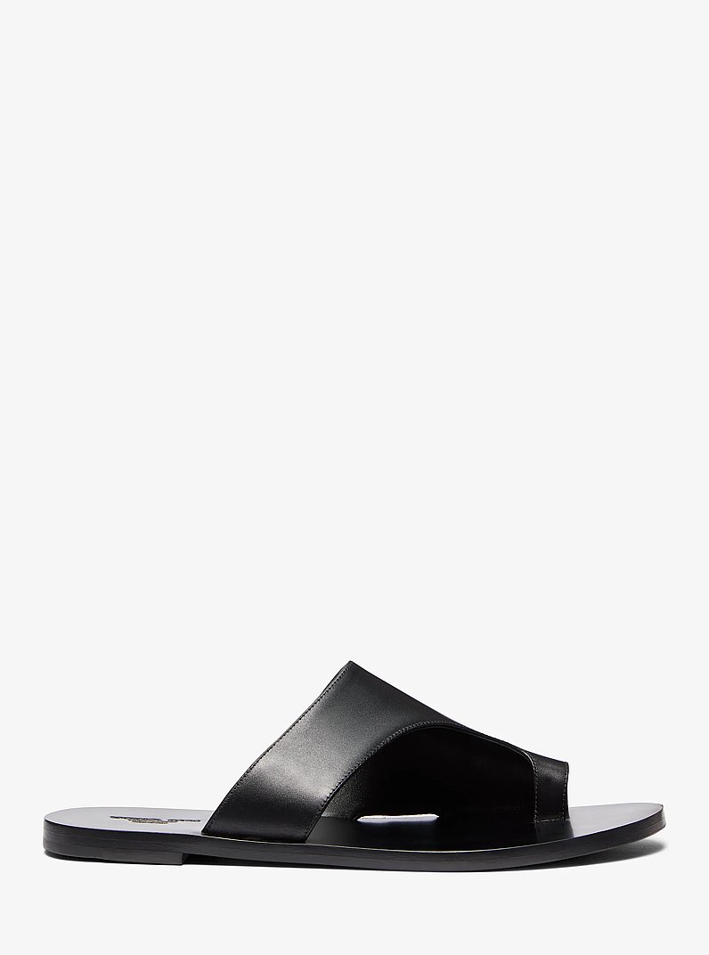 Nettuno Leather Thong Sandal in BLACK | Michael Kors