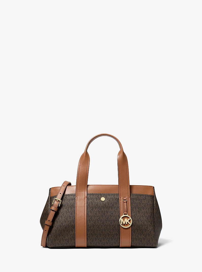 Henkeltasche Foster Small mit Signature-Logomuster in BRN/EICHELBR | Michael Kors