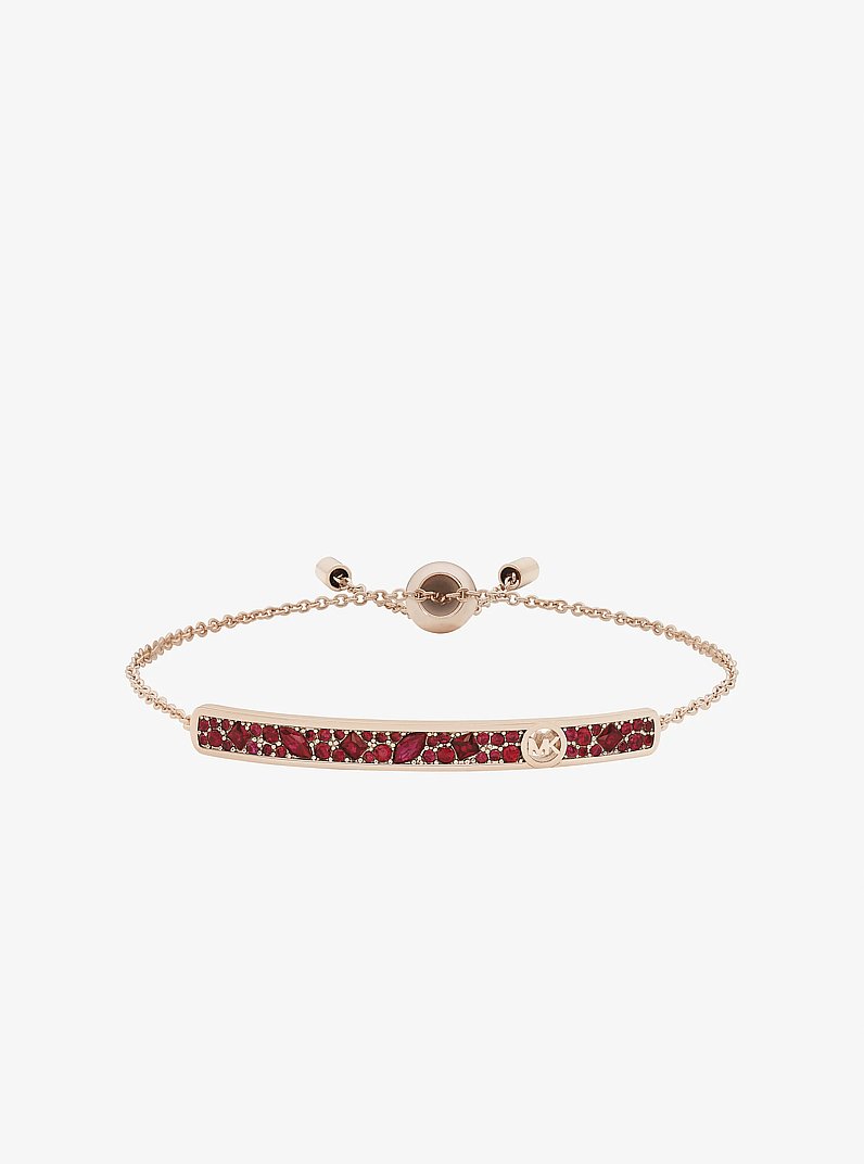 Pulsera deslizante en pav&eacute; con barra in DORADO ROSA | Michael Kors