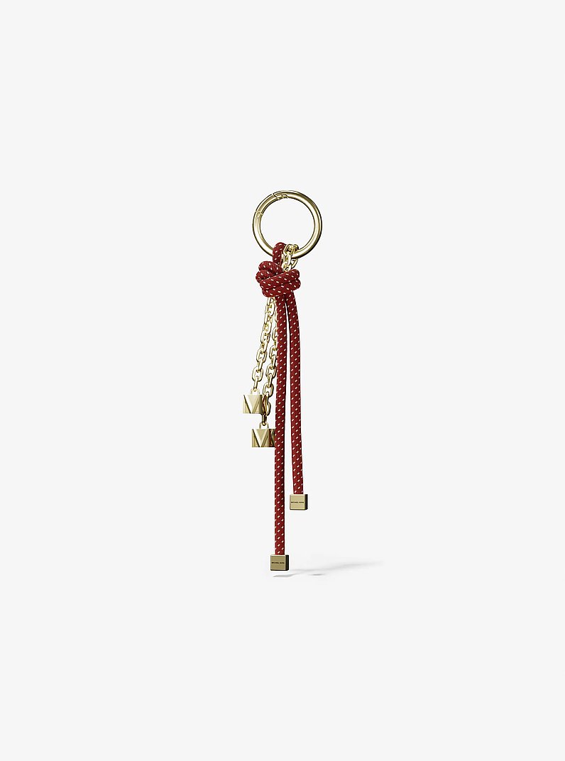 Gold-Tone and Speckled Cord Bag Charm in CRIMSON | Michael Kors