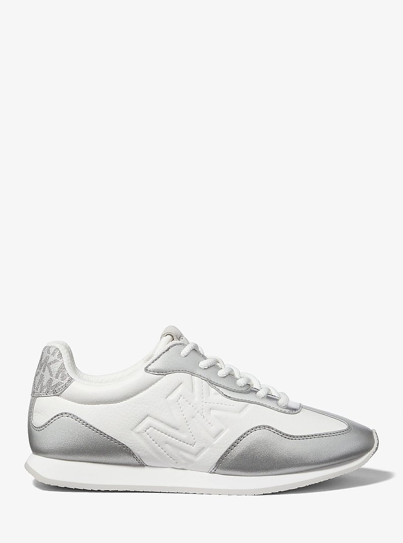 Essex Mixed-Media Trainer in SILVER | Michael Kors