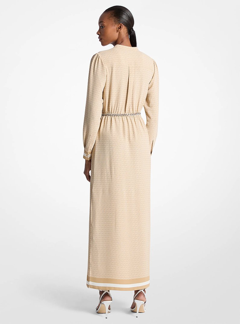 knee length dresses for ladies Ruched Long Sleeve Gown