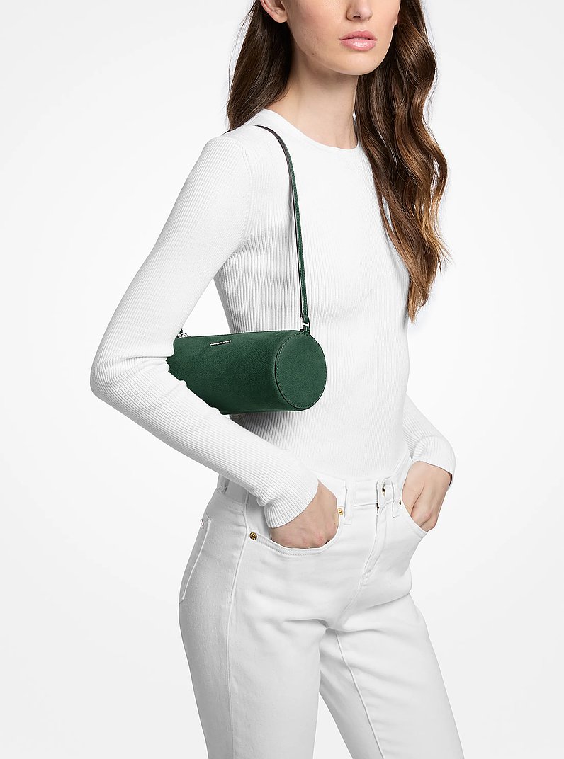 Pochette cil&iacute;ndrico Izzy peque&ntilde;o de nobuck in MUSGO | Michael Kors