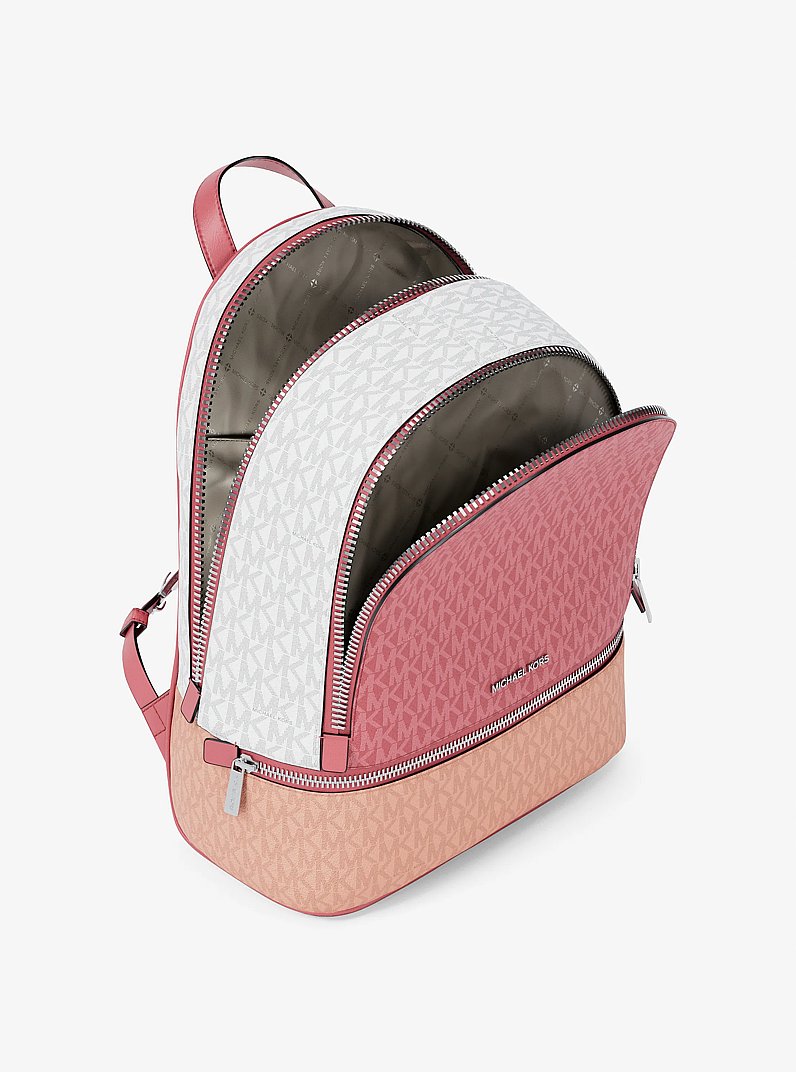 Rhea Medium Color-Block Signature Logo Backpack