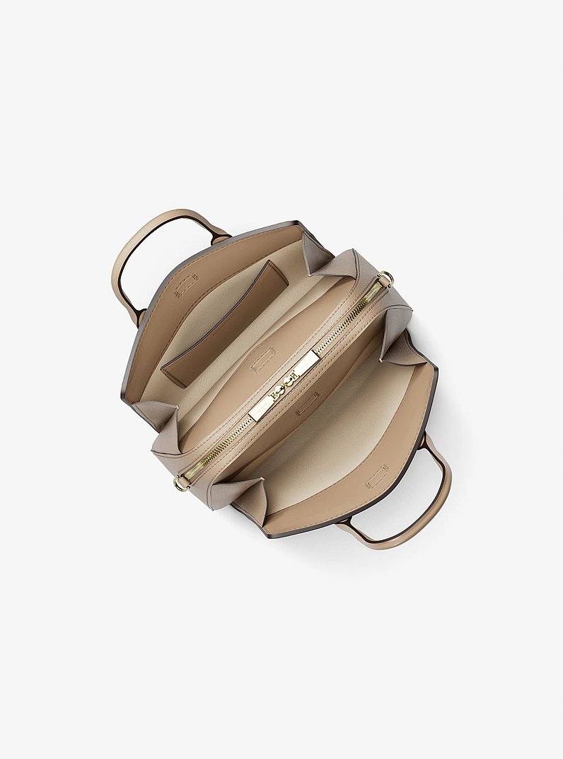 Laila Small Signature Logo Satchel in KHAKI | Michael Kors