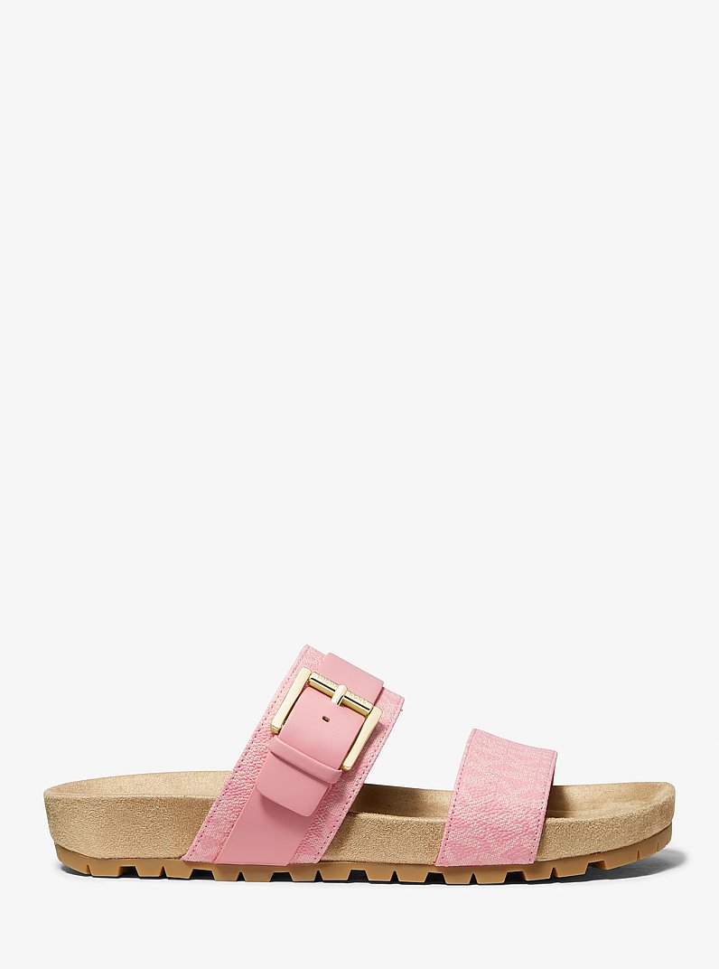 Mylah Logo and Leather Sandal in CARNATION | Michael Kors