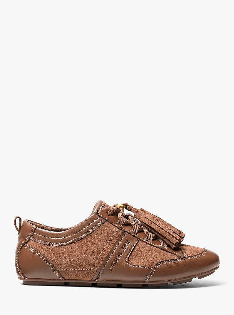Keely Tassel Suede Trainer  in LUGGAGE | Michael Kors