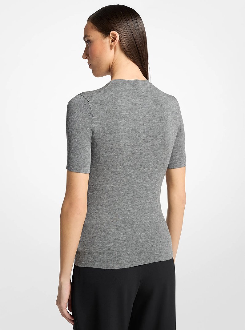 Stretch Viscose Short-Sleeve Sweater
