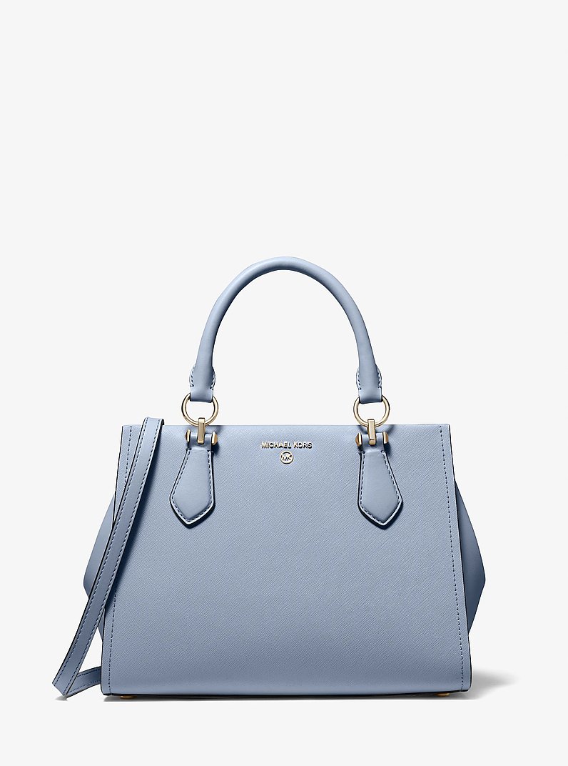 Marilyn Medium Saffiano Leather Satchel in PALE BLUE | Michael Kors
