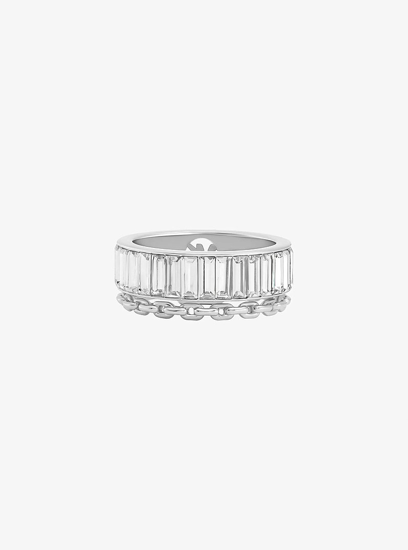 Cubic Zirconia Double Layered Ring in SILVER | Michael Kors
