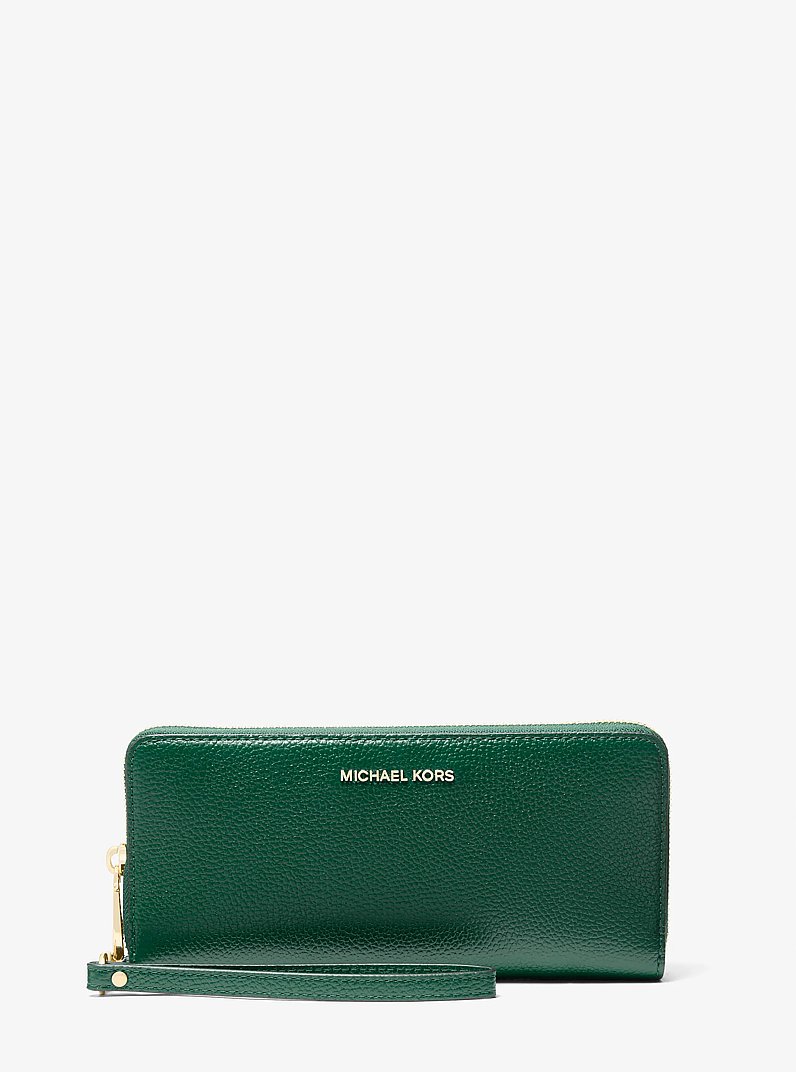 Jet Set Travel Large Pebbled Leather Continental Wallet in BOSCO | Michael Kors