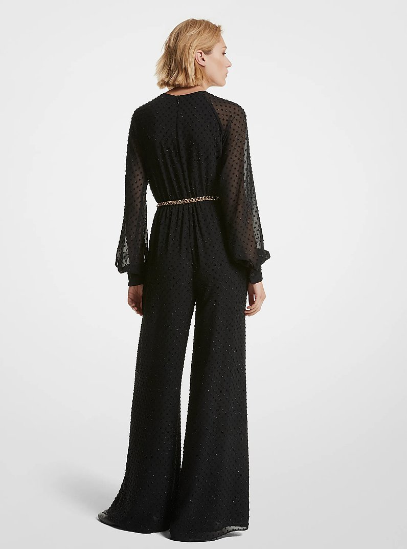 Fil-Coup&eacute;-Jumpsuit mit Punktmuster