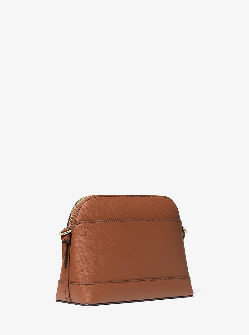 Large Saffiano Leather Dome Crossbody Bag in LUGGAGE | Michael Kors