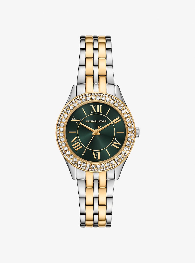 Harlowe Pav&eacute; Two-Tone Watch in TWO TONE | Michael Kors