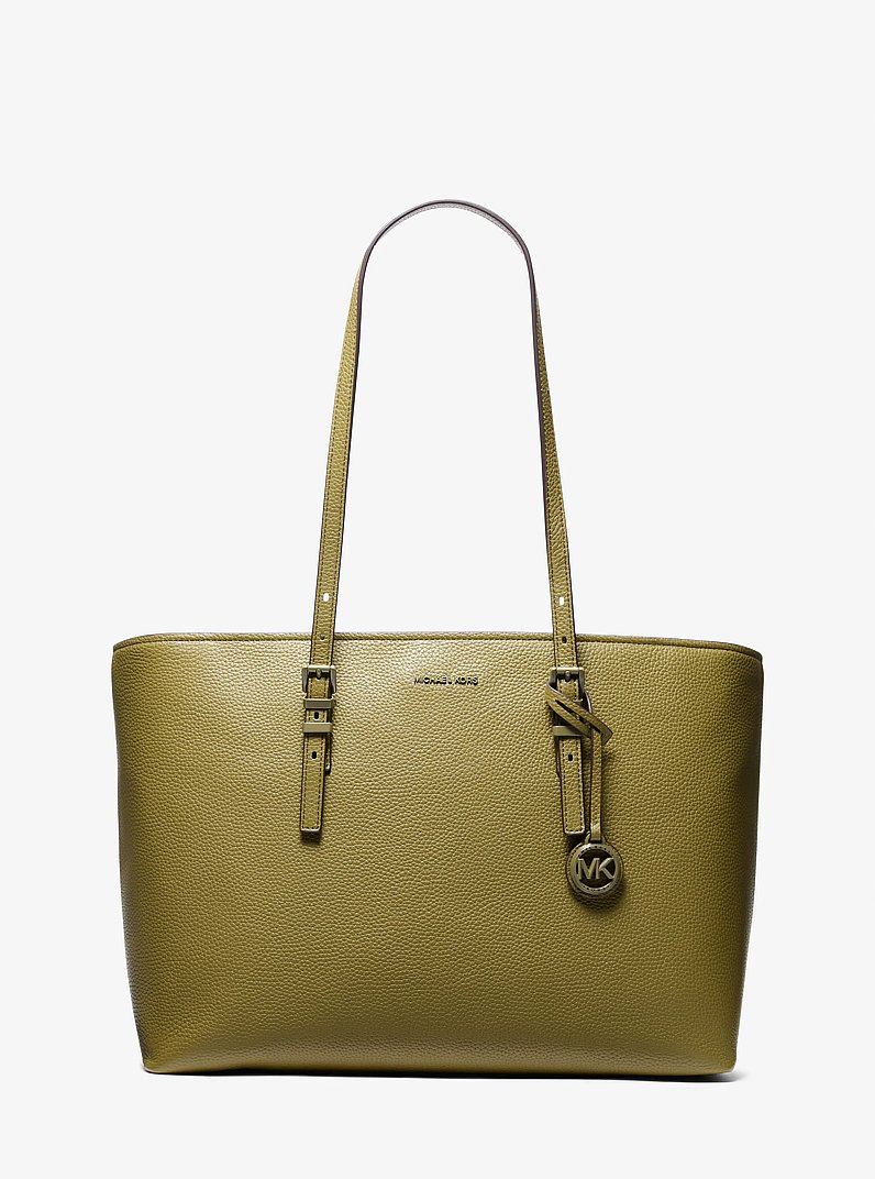 Borsa tote Quinn grande in pelle martellata in PISTACCHIO | Michael Kors